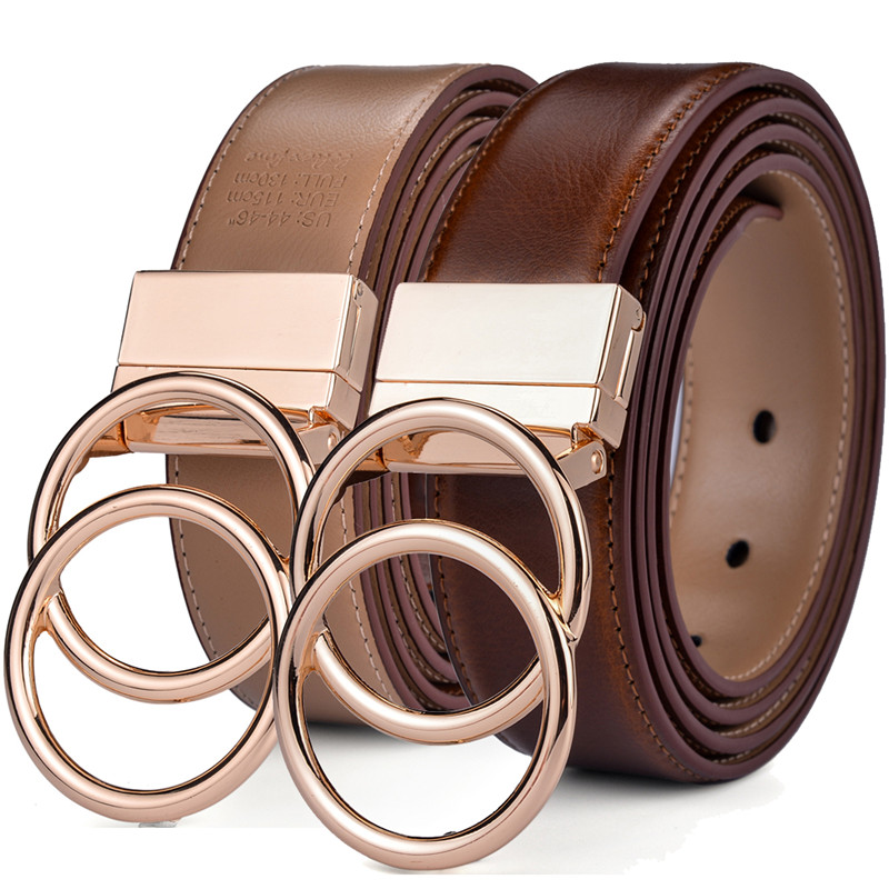 Belt Buckle Blank - Women Leather Reversible Belt Double O