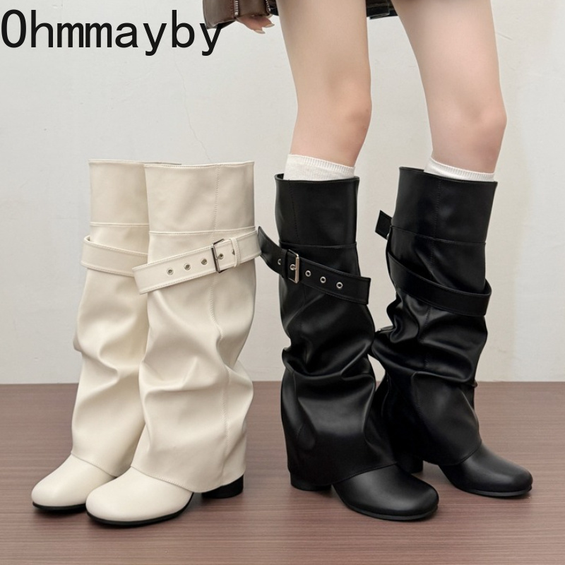 Belt Buckle Blank - Designer Women Knee High Boots Metal