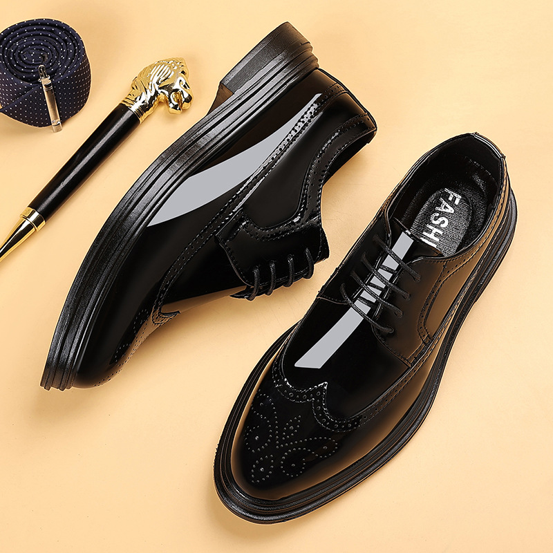 Men's Patent Leather Brogue Dr - огляд і ціна Leather Work Dress