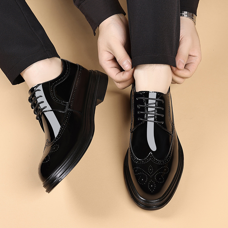 Men's Patent Leather Brogue Dr - огляд і ціна Leather Work Dress