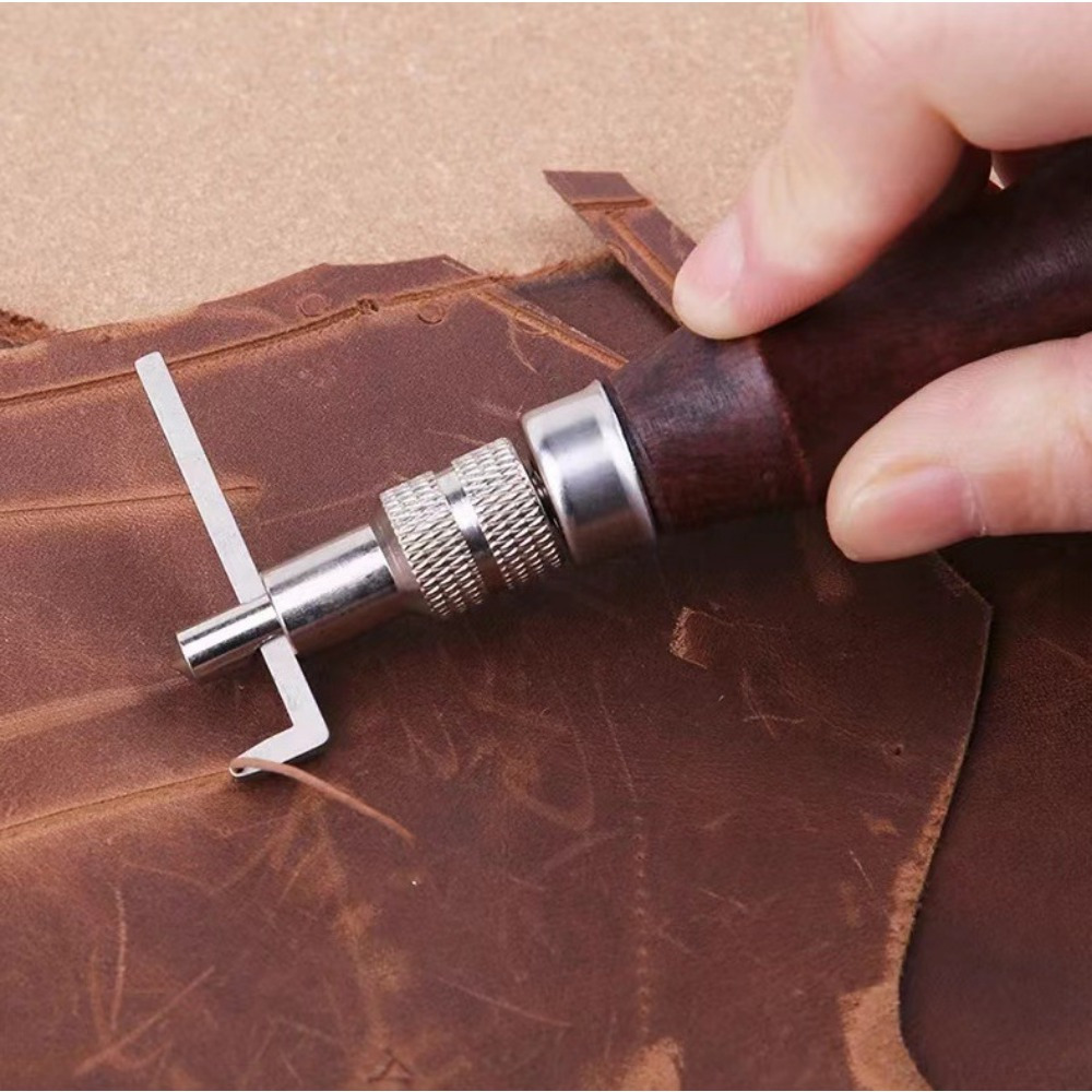 1PC Adjustable Leather Edge St - огляд і ціна Groover Stitching Tool