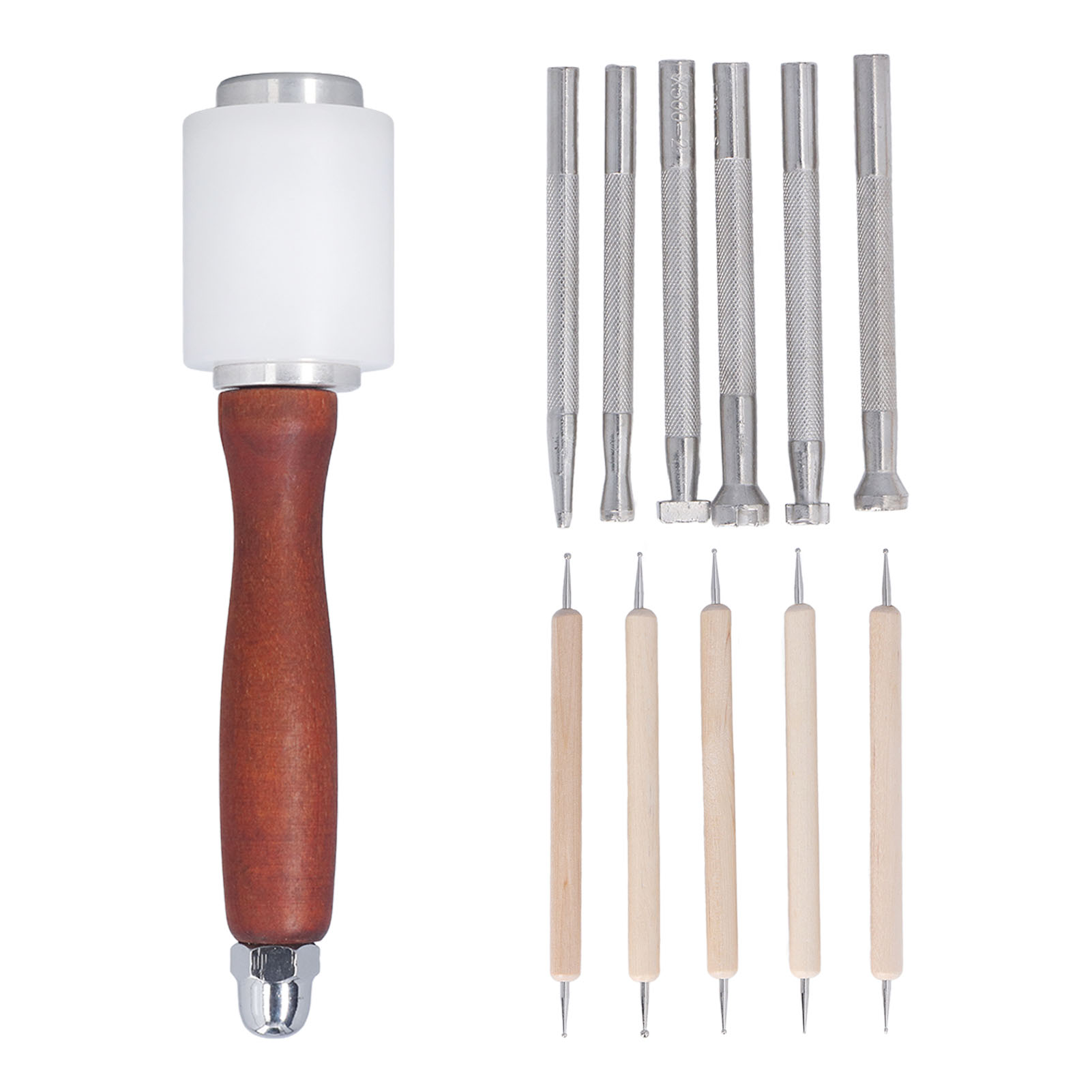 12 Pcs Leather Stamping Tools  - огляд і ціна Leatherwork Hammer