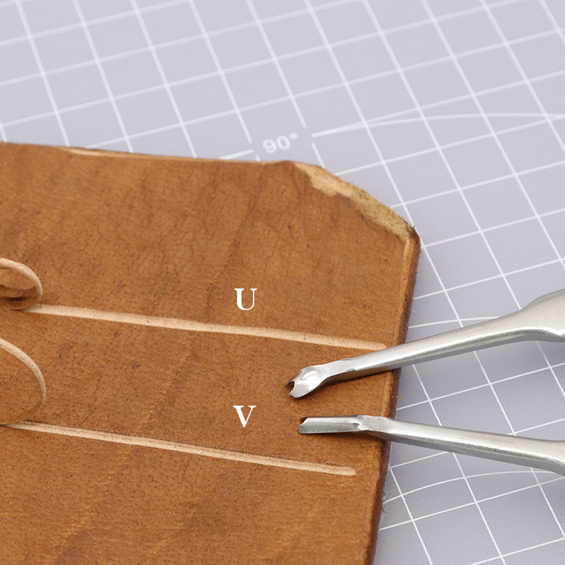 2Pcs Leathercraft Tool Kit U+V - огляд і ціна Groover Stitching Tool