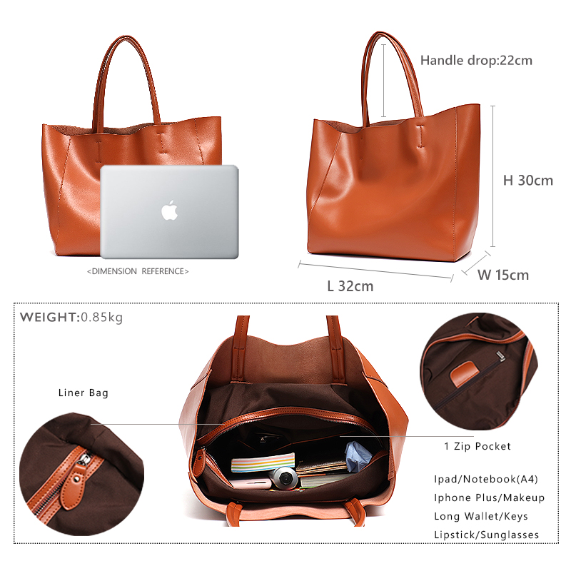 Minimalist Big Tote Bag Women  - огляд і ціна Leatherwork Bag