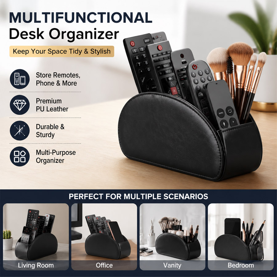 1Pc 5 Grid PU Leather Desktop  - огляд і ціна Leatherwork Desk