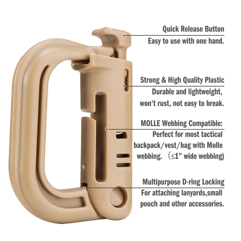 5Pcs Plastic D-Ring Tactical C - огляд і ціна Belt Buckle Blank