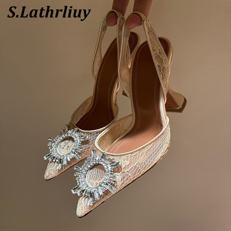 Sandals Rhinestone Flower Poin - огляд і ціна Leather Work Dress